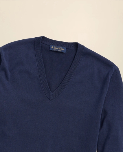 Supima&reg; Cotton V-Neck Sweater, image 5
