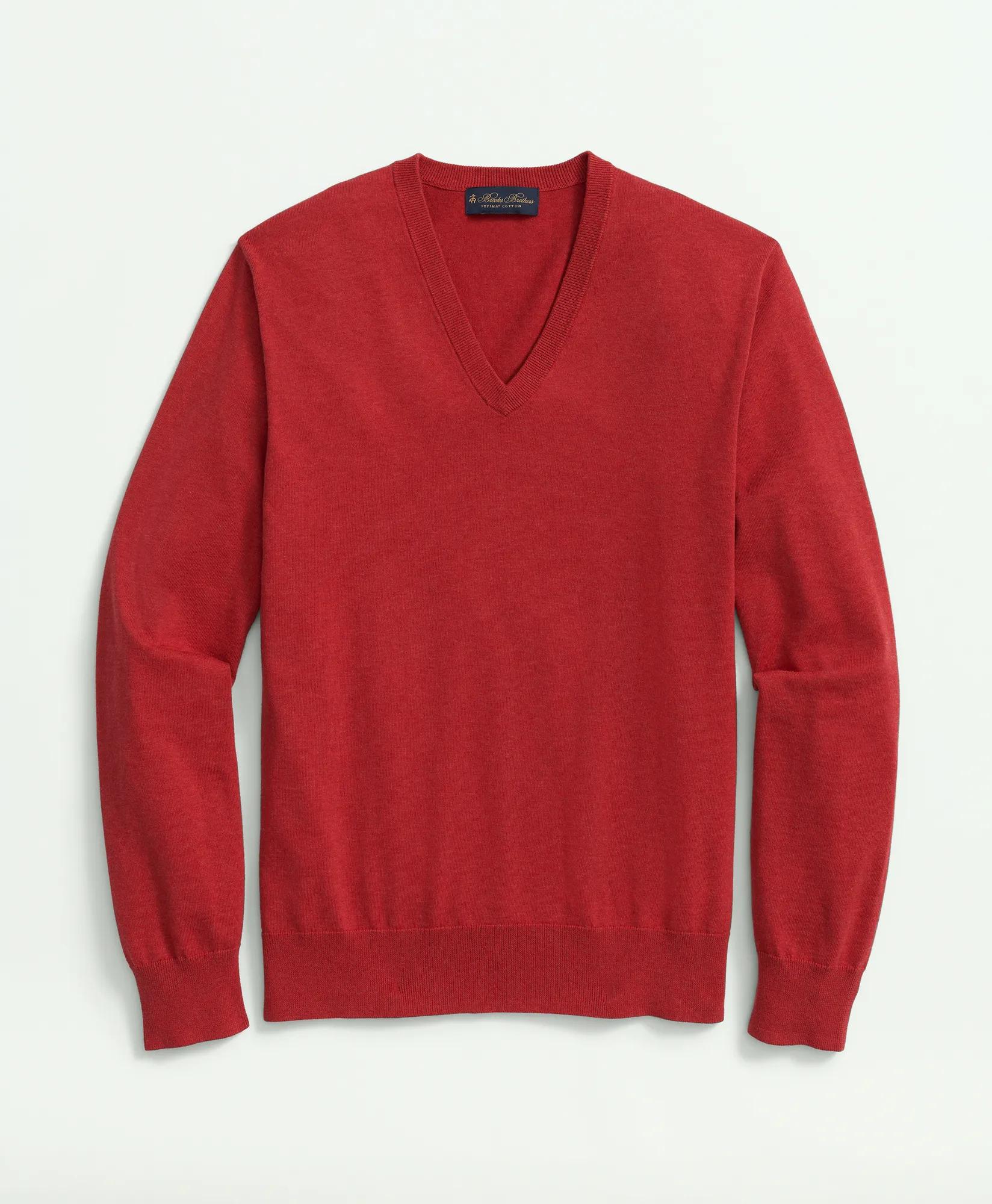 Supima® Cotton V-Neck Sweater, image 1