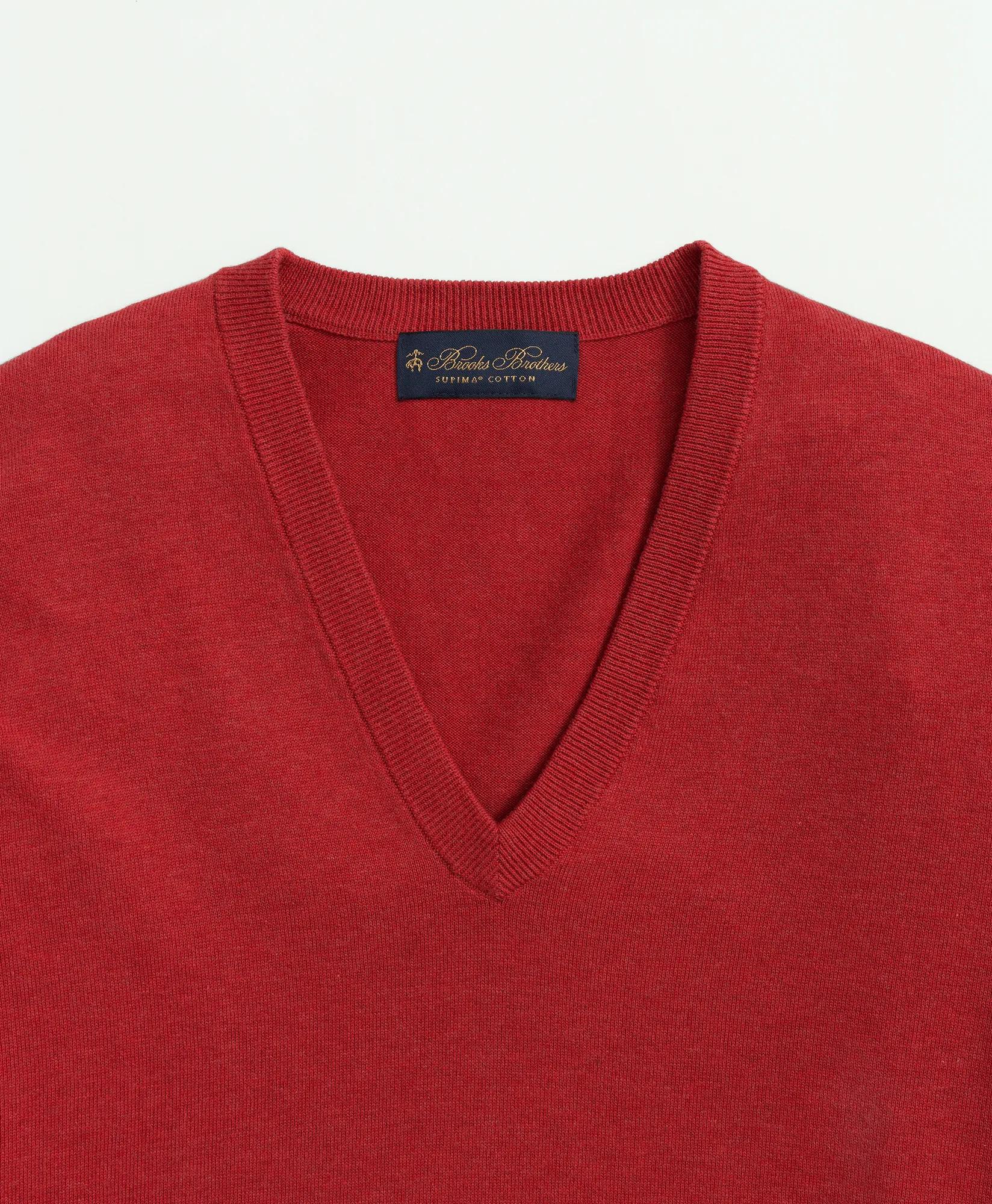 Supima® Cotton V-Neck Sweater, image 2