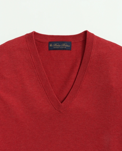 Supima® Cotton V-Neck Sweater, image 2