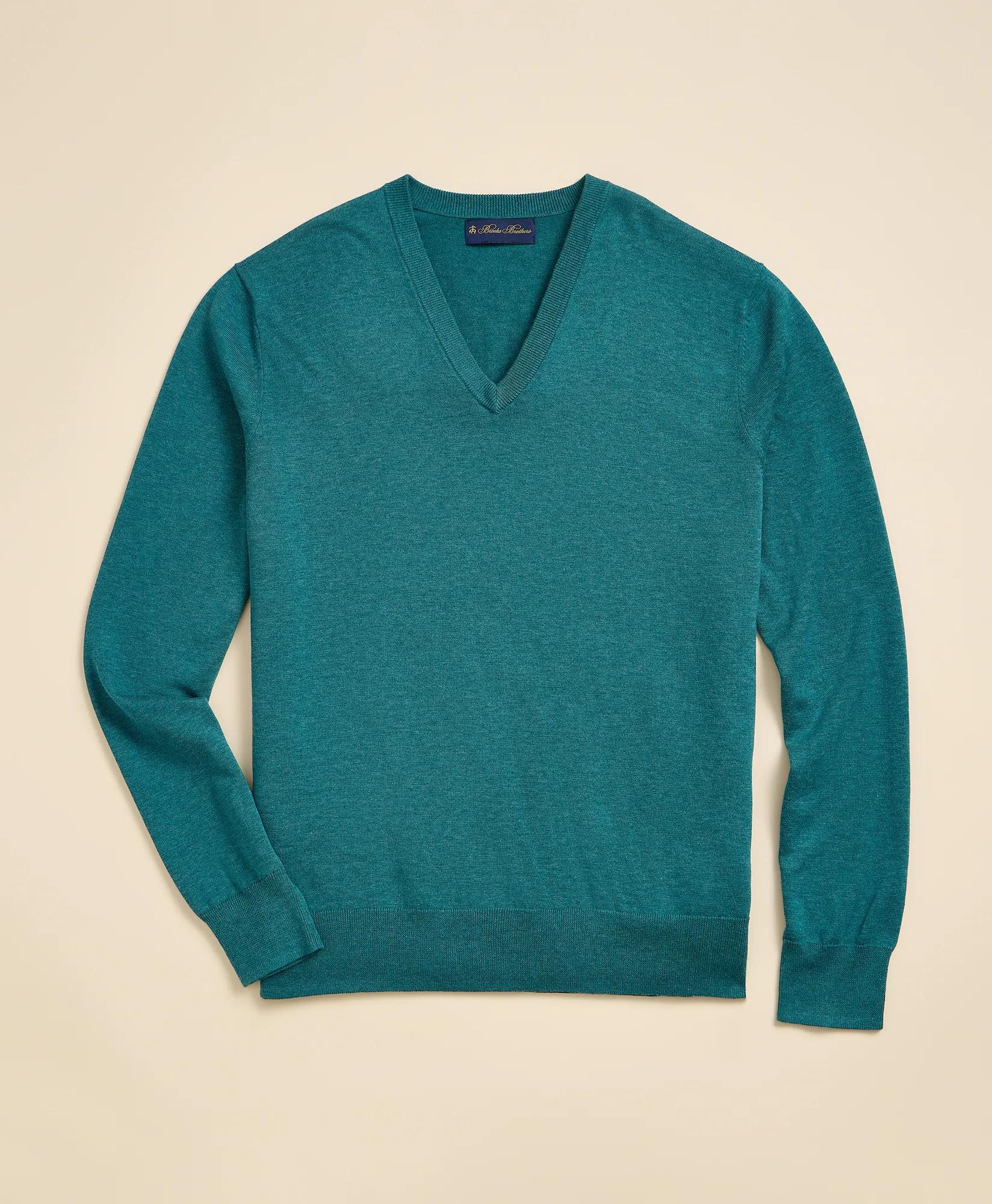 Supima&reg; Cotton V-Neck Sweater, image 1