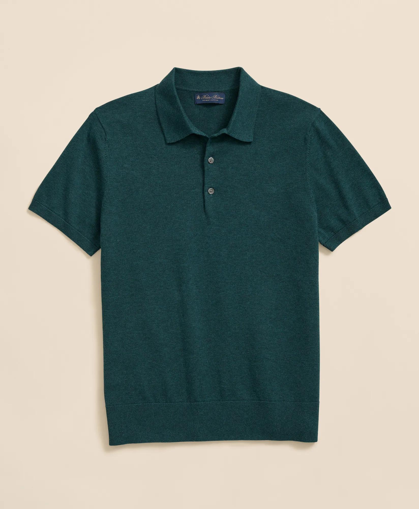 Supima® Cotton Short-Sleeve Polo Sweater, image 1
