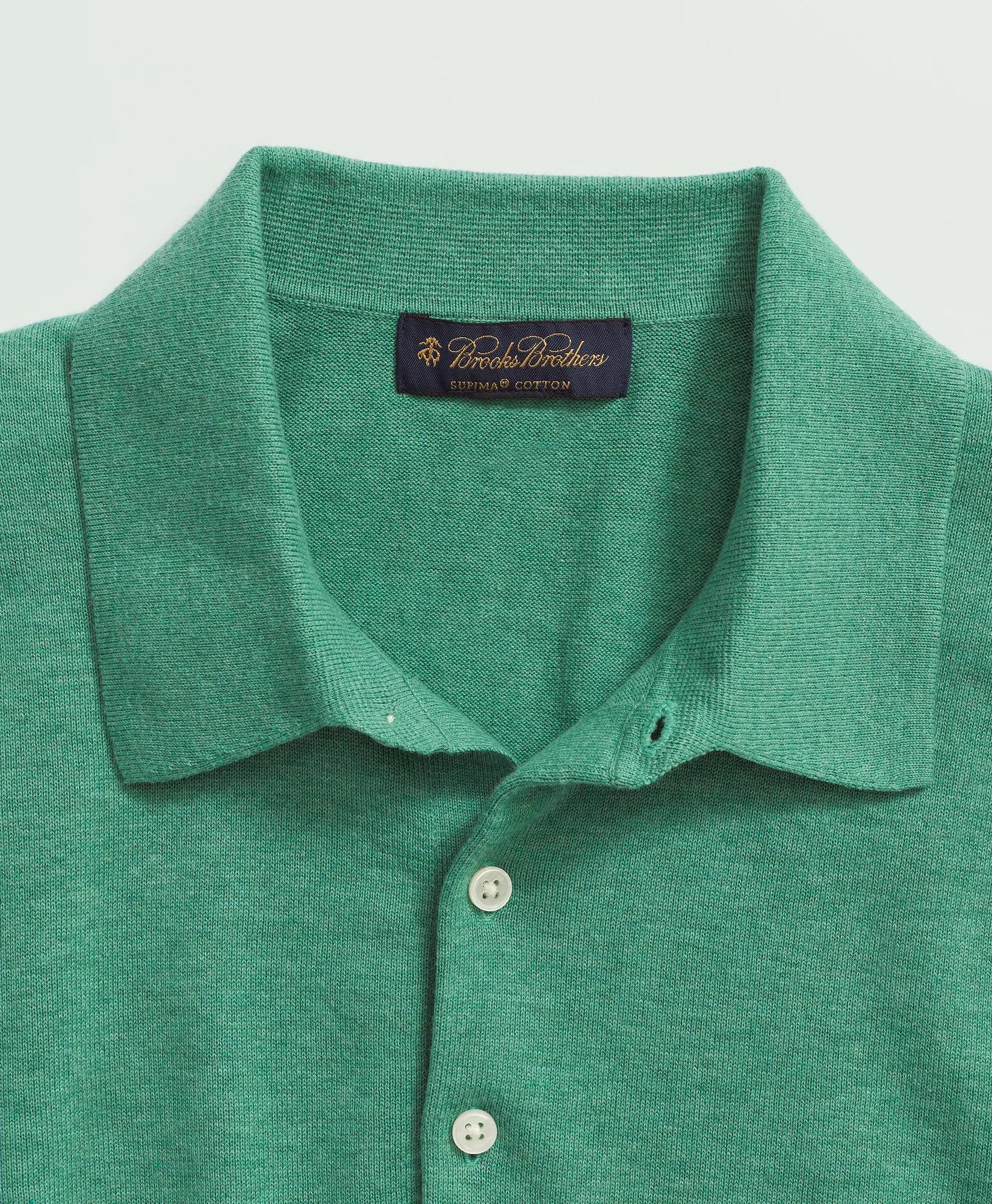 Supima Cotton Short-Sleeve Polo Sweater