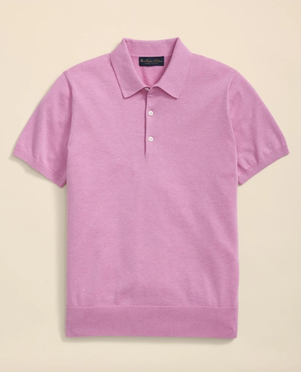 Supima® Cotton Short-Sleeve Polo Sweater, image 1