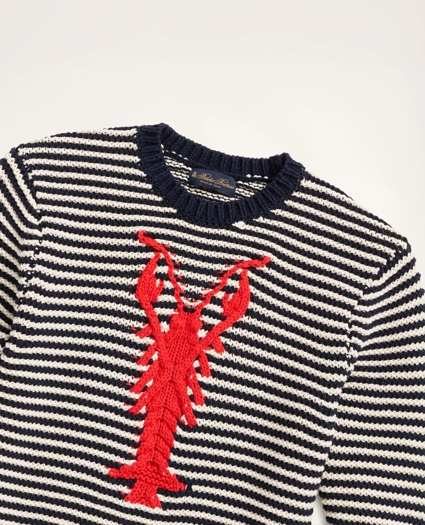 Cotton Textured Lobster Intarsia Sweater, image 2