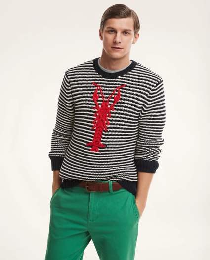 Cotton Textured Lobster Intarsia Sweater, image 4