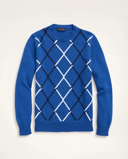 Cotton Cable Argyle Sweater, image 1