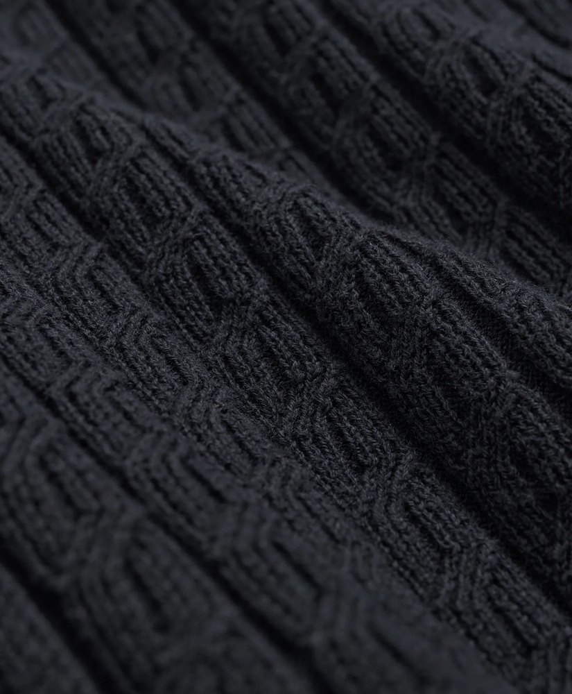 Cotton Cable-Knit Short-Sleeve Polo Sweater, image 3