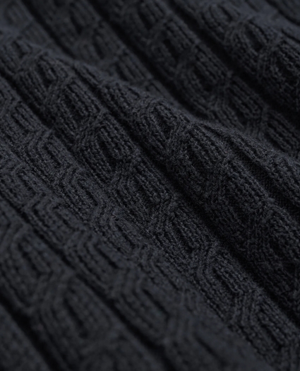 Cotton Cable-Knit Short-Sleeve Polo Sweater, image 3
