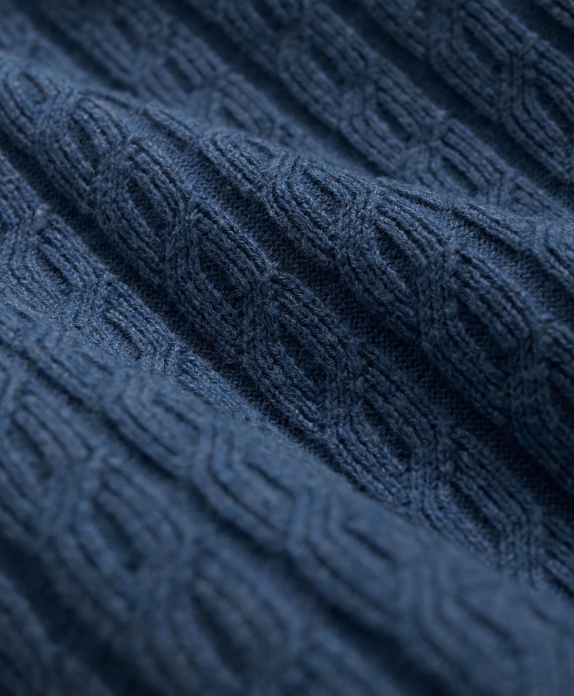 Cotton Cable-Knit Short-Sleeve Polo Sweater, image 3