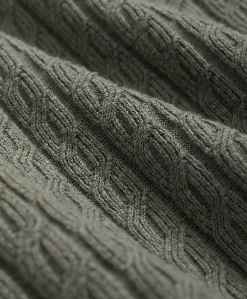 Cotton Cable-Knit Short-Sleeve Polo Sweater, image 3