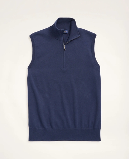 Supima® Cotton Half-Zip Sweater Vest, image 1