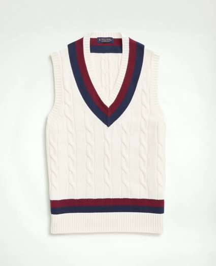 Vintage-Inspired Tennis V-Neck Vest in Supima® Cotton, image 1