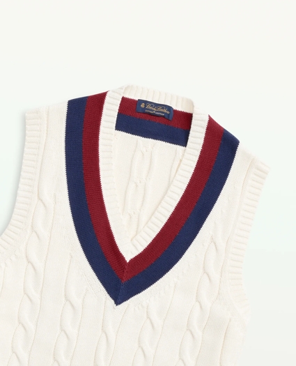 Vintage-Inspired Tennis V-Neck Vest in Supima® Cotton, image 2