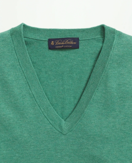 Supima® Cotton V-Neck Sweater, image 2