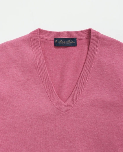Supima® Cotton V-Neck Sweater, image 2