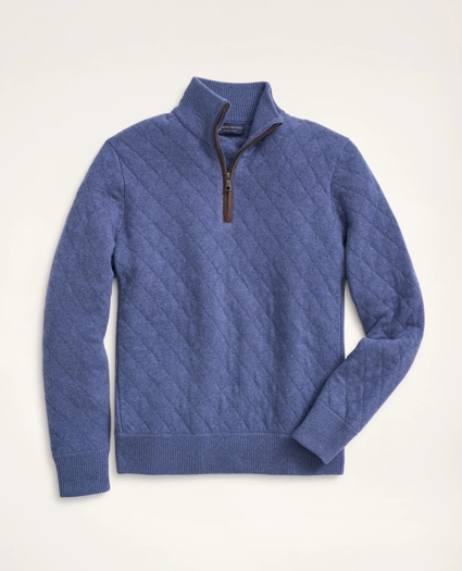 Wool Cashmere Quilted Half-Zip, image 1