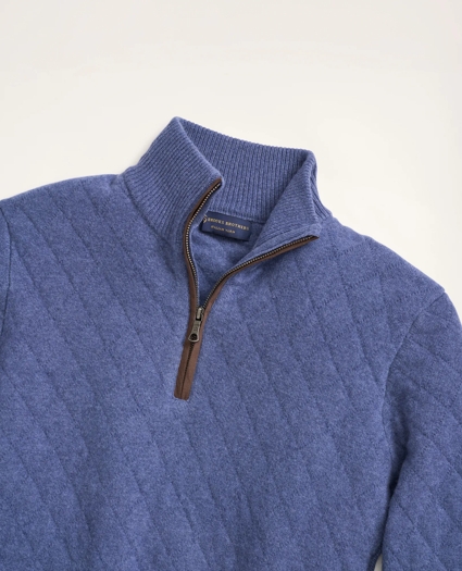 Wool Cashmere Quilted Half-Zip, image 2