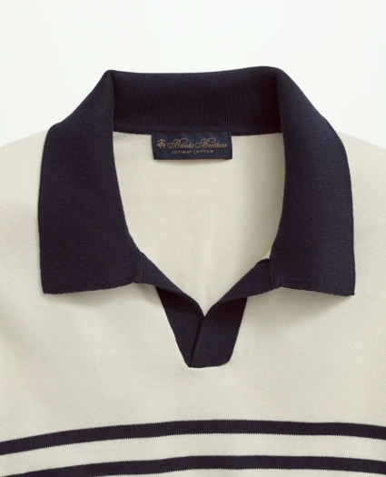 Supima® Cotton Mariner Stripe Polo Sweater, image 2