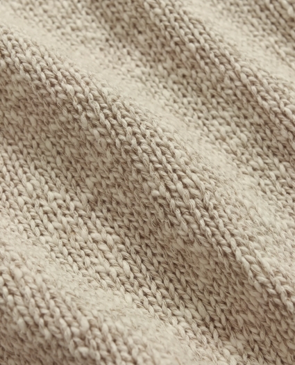 Cotton-Linen Tipped Jacquard Crewneck Sweater, image 3
