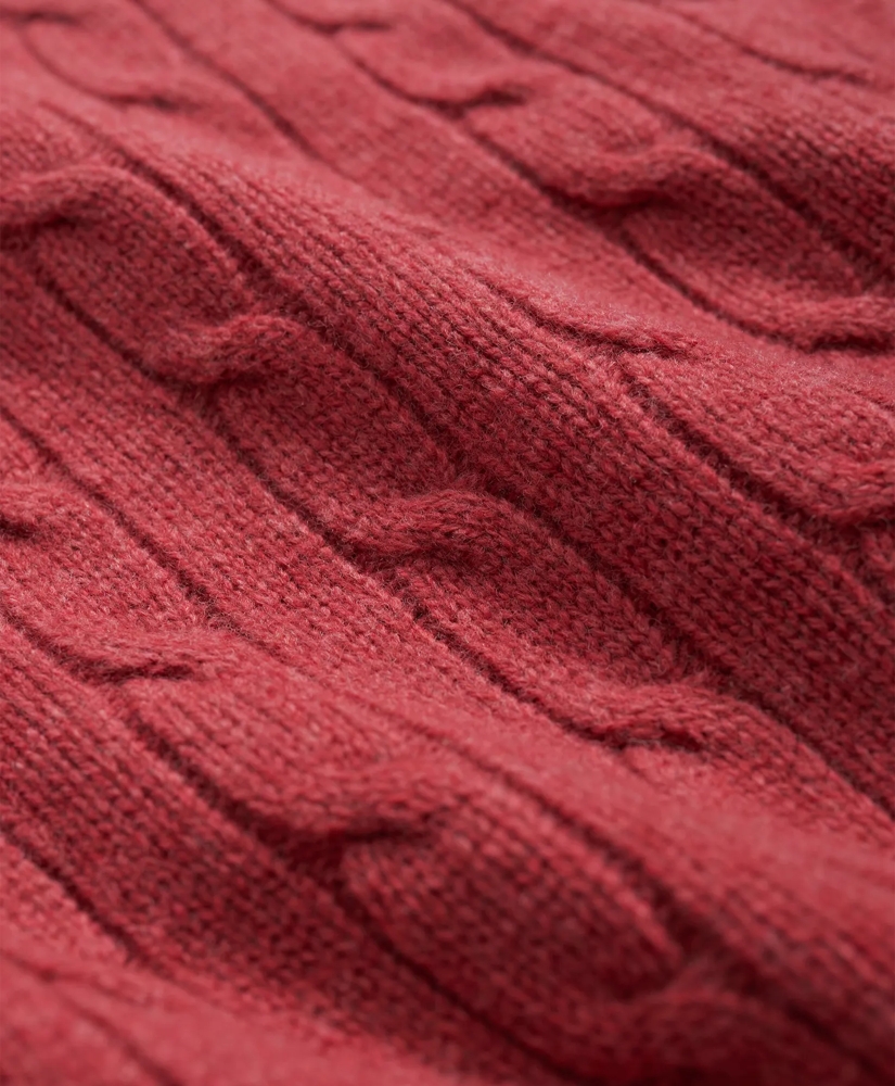 Lambswool Cable Knit Crewneck Sweater, image 3