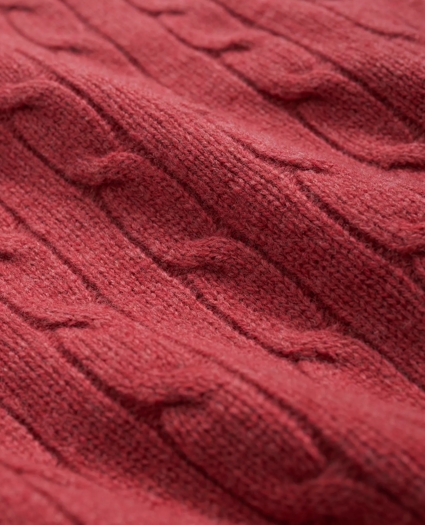 Lambswool Cable Knit Crewneck Sweater, image 3
