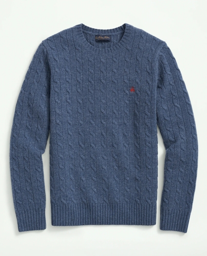 Lambswool Cable Knit Crewneck Sweater, image 1