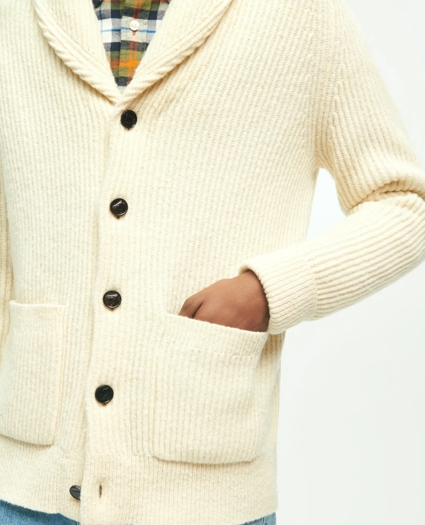 Merino Donegal Wool Shawl Collar  Cardigan, image 6