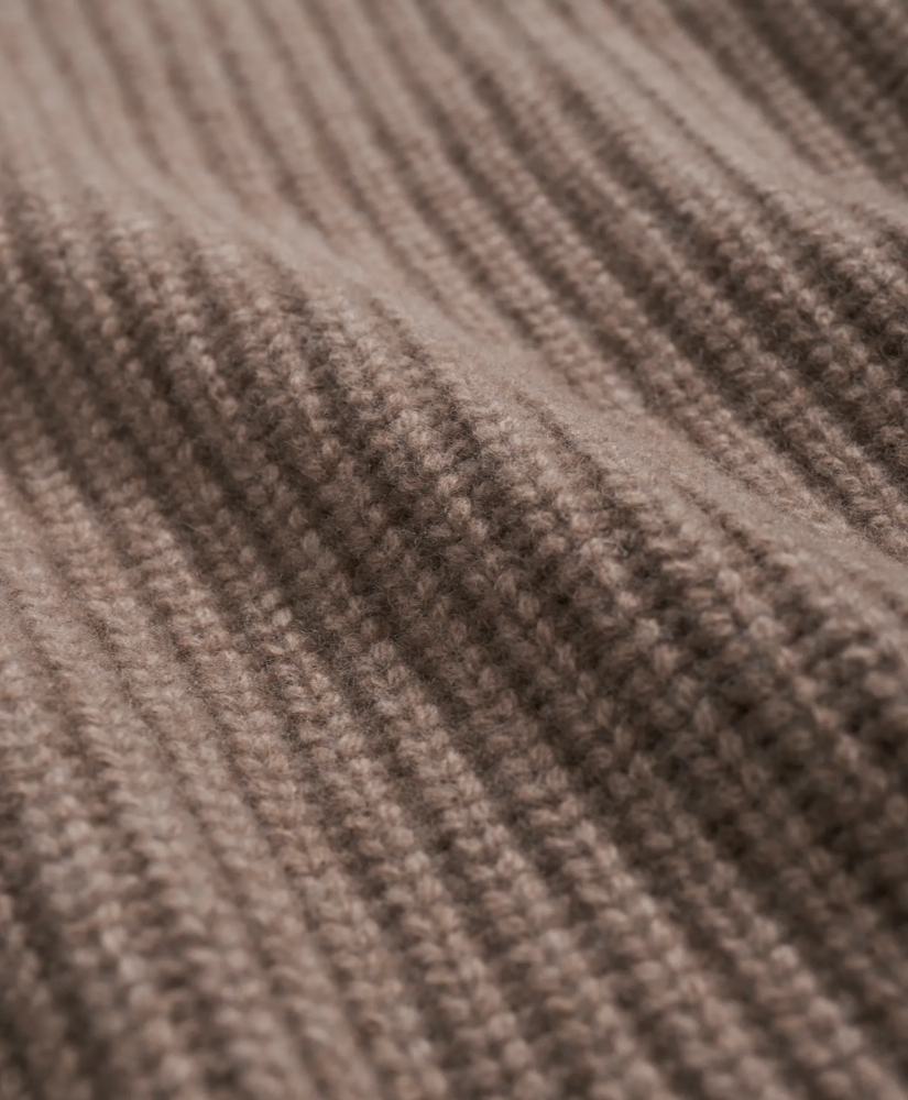 Merino Wool Cashmere English Rib Turtleneck Sweater, image 3