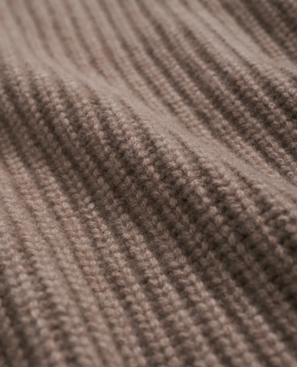 Merino Wool Cashmere English Rib Turtleneck Sweater, image 3