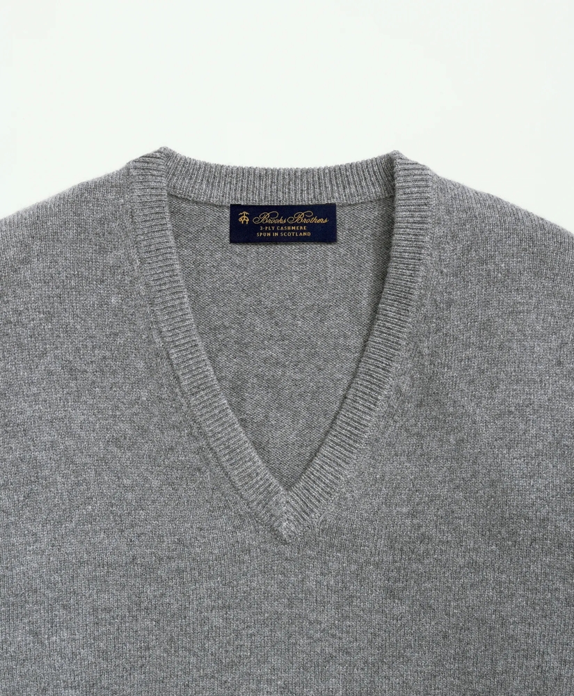 3-Ply Cashmere V-Neck Sweater, image 4