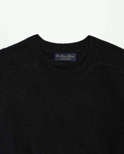 3-Ply Cashmere Crewneck Saddle Shoulder Sweater, image 2