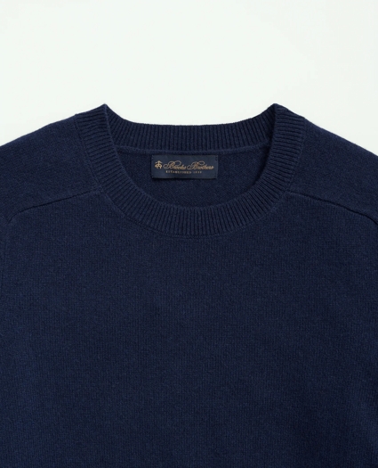 3-Ply Cashmere Crewneck Saddle Shoulder Sweater, image 2