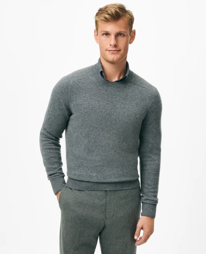 3-Ply Cashmere Crewneck Saddle Shoulder Sweater, image 1
