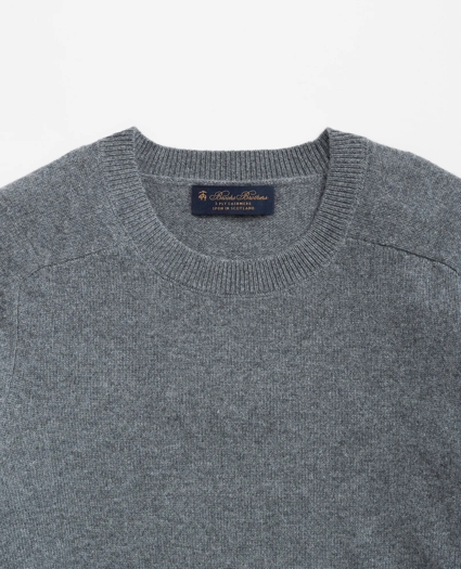 3-Ply Cashmere Crewneck Saddle Shoulder Sweater, image 4