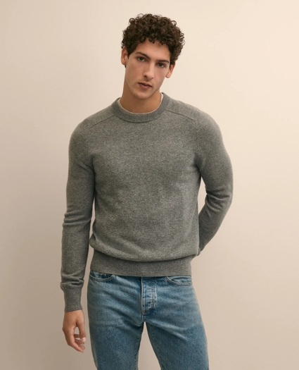3-Ply Cashmere Crewneck Saddle Shoulder Sweater, image 1