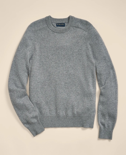 3-Ply Cashmere Crewneck Saddle Shoulder Sweater, image 2