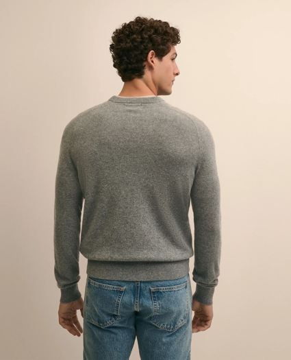 3-Ply Cashmere Crewneck Saddle Shoulder Sweater, image 4