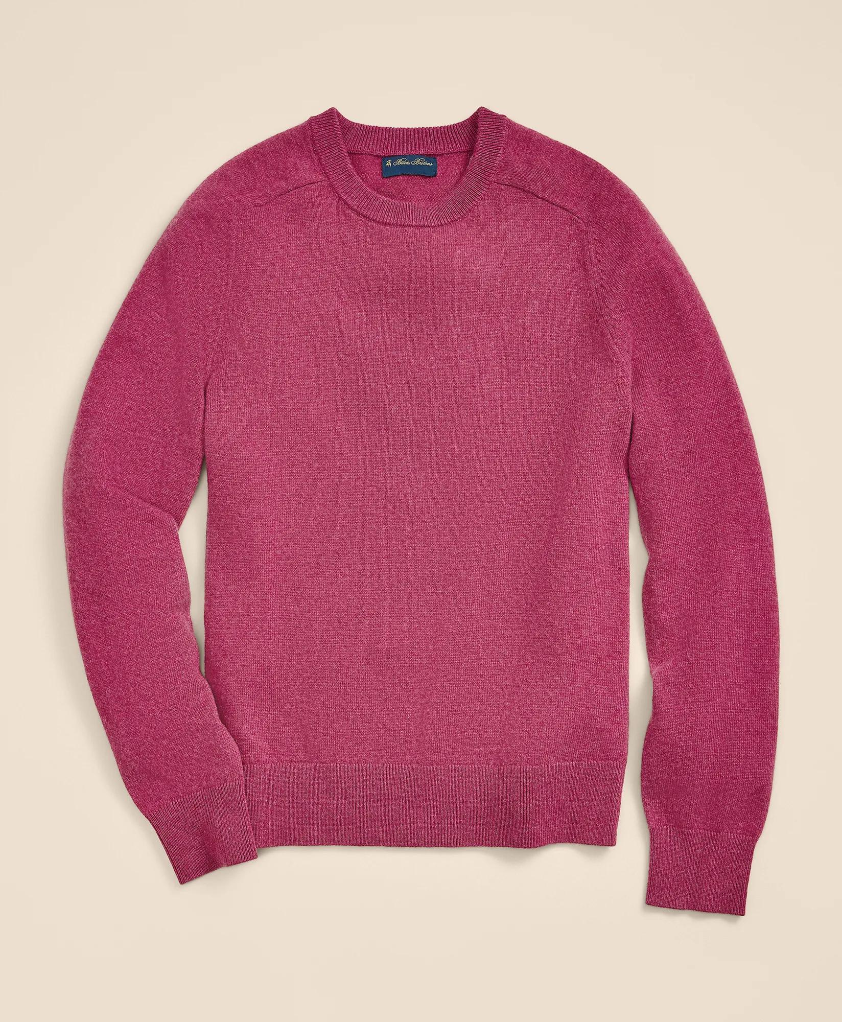 3-Ply Cashmere Crewneck Saddle Shoulder Sweater, image 1