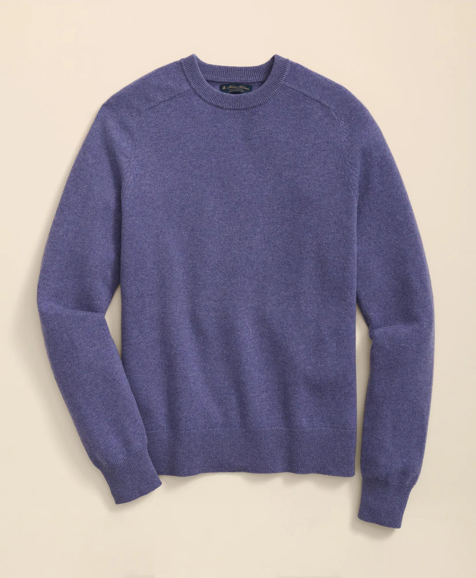 3-Ply Cashmere Crewneck Saddle Shoulder Sweater, image 1