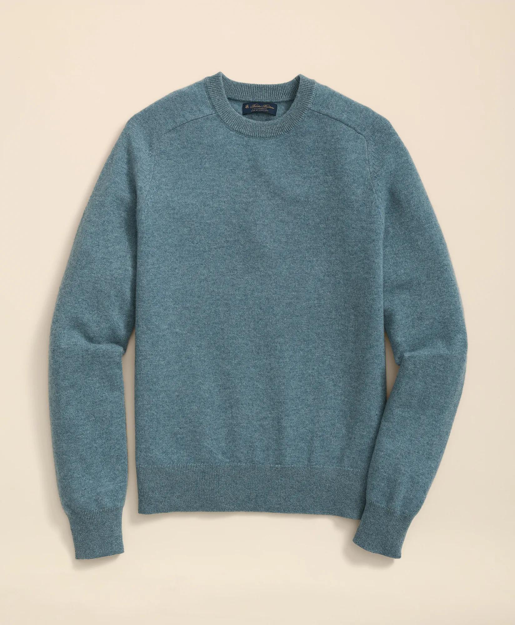 3-Ply Cashmere Crewneck Saddle Shoulder Sweater, image 1