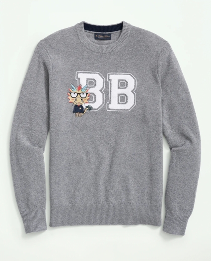 Men's Merino Wool Blend Crewneck Lunar New Year Dragon Embroidered Sweater, image 1