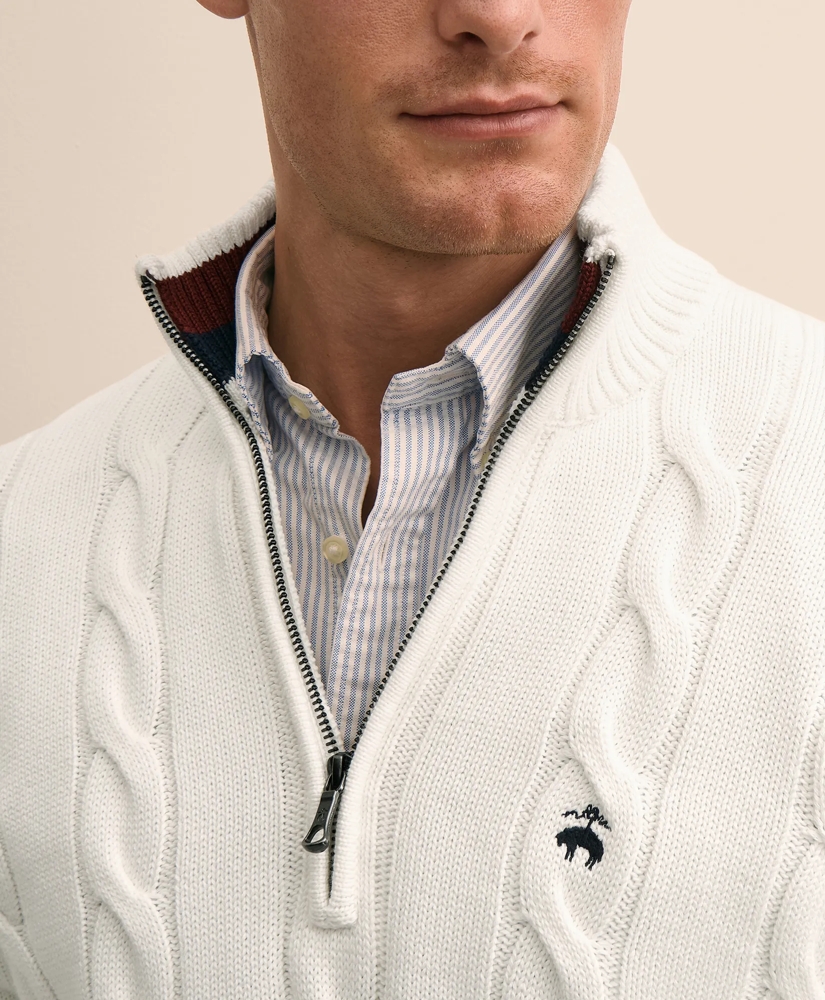 Cable Knit Tennis Quarter-Zip Sweater in Supima&reg; Cotton, image 2