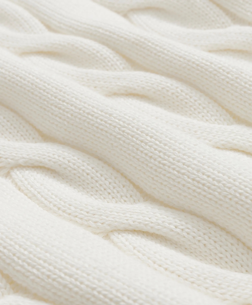 Cable Knit Tennis Half-Zip Sweater in Supima® Cotton, image 3
