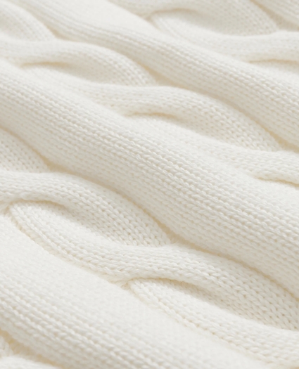 Cable Knit Tennis Half-Zip Sweater in Supima® Cotton, image 3