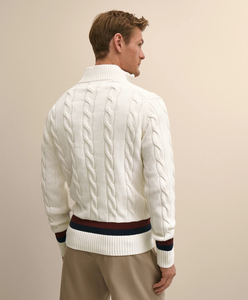 Cable Knit Tennis Quarter-Zip Sweater in Supima&reg; Cotton, image 4