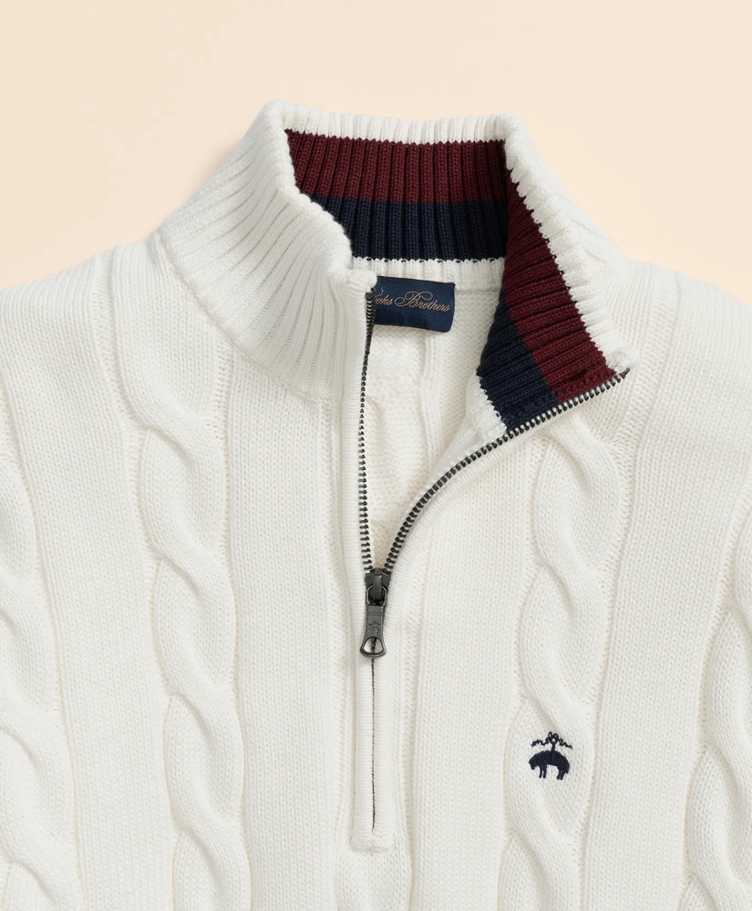 Cable Knit Tennis Quarter-Zip Sweater in Supima&reg; Cotton, image 5