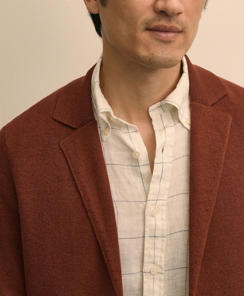 Sweater Blazer In Linen-Cotton Blend, image 3
