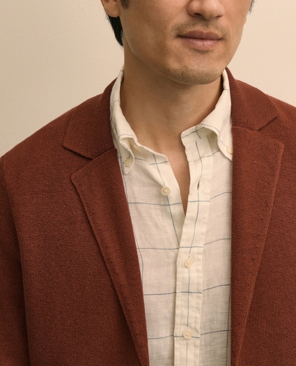 Sweater Blazer In Linen-Cotton Blend, image 3