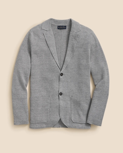 Sweater Blazer In Linen-Cotton Blend, image 1
